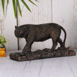 Brown Polyresin and Bronze Sharni Statue