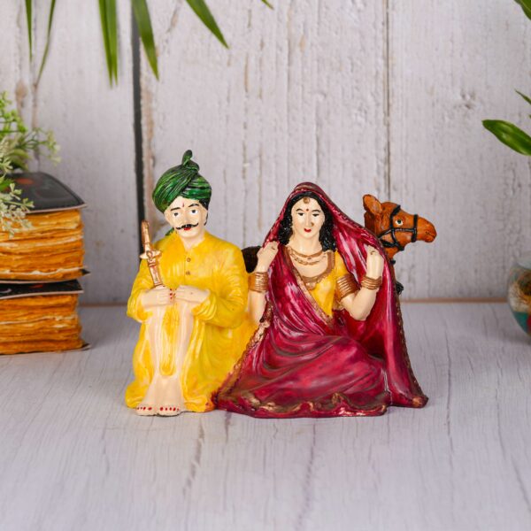 Rajasthani Handicrafts Couple Showpieces with Camel