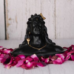 Black Resin Adiyogi Shiva Statue for Car Dashboard