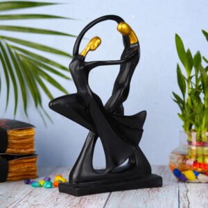 Dancing Couple Sculpture Polyresin Figurine 12-Inch Black Accent