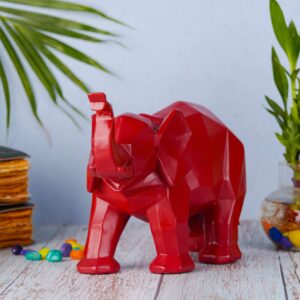 Elephant Statue Modern Style Red Decoration