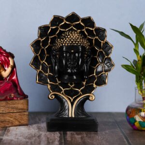 Sunface Buddha Face Statues for Living Room - Black