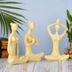 Set of 3 Yoga Lady Showpiece Statue Decorative Showpiece