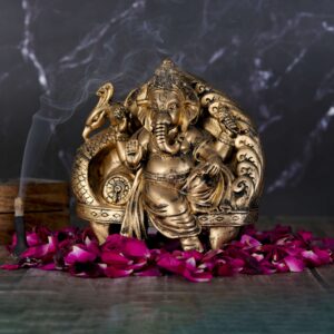 Polyresin Lord Ganesha Idol for Home Temple, Pooja Room