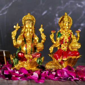 Polyresin Laxmi ji and Ganesh Pair for Pooja Room