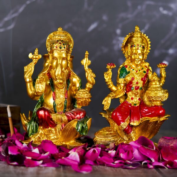 Polyresin Laxmi ji and Ganesh Pair for Pooja Room