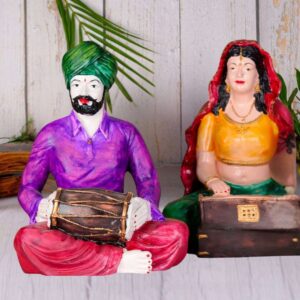 Decorative Set of 2 Punjabi Couple Playing Musical Instrument