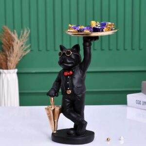 Cool Dog Showpiece with Plate for Home Decor