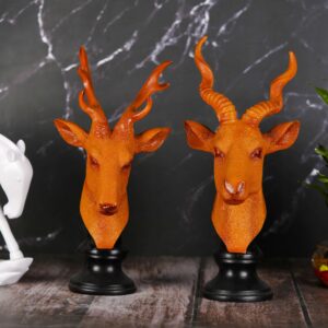 Deer Family Set of 2 Showpiece- Brown