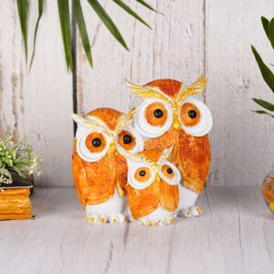 Resin owl Family Set of 3 Statue showpiece