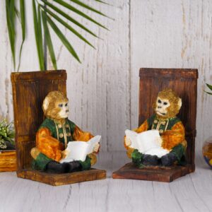 Monkey with Books Set of 2 Mordern Art Figurine
