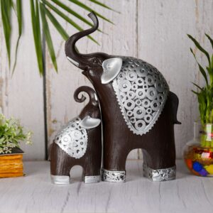 Elephant Pair Showpiece Figurine for Home Décor