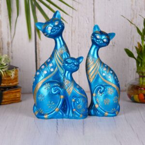 Cat Famliy Statue Showpiece