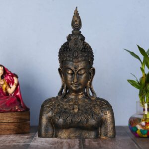 Antique African Polyresin Sitting Buddha Idol Statue