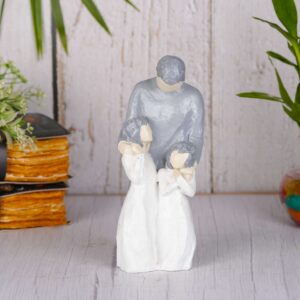Hand Crafted Father with Babies Modern art Sculpture