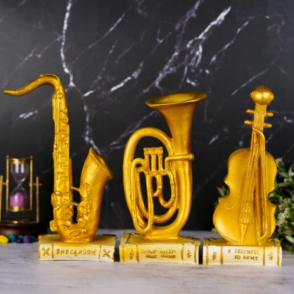 Elegant Tuba Violin & Saxophone Musical Instrument Showpiece