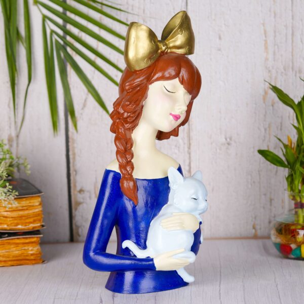 Lady with Cat Showpiece Statue Collectibles Figurines