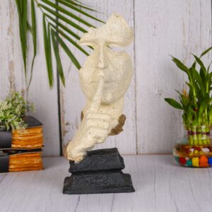 Man Finger On Lips Showpiece Idols for Home Décor