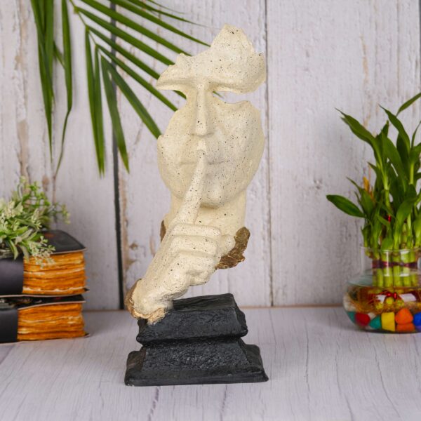 Man Finger On Lips Showpiece Idols for Home Décor