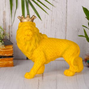 Lion Statue with Gold Crown - yellow